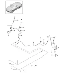 制动管路/车身底部 - 中后 - 718C (982C) Cayman 2017>>