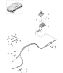 Getriebesteuerung / Schaltgetriebe (PR:480) 718C (982C) Cayman 2017>>