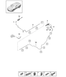 Hydraulic coupling actuation / Clutch master cylinder / Clutch slave cylinder / Hose (PR:480 6-speed manual, 006) 718C (982C) Cayman GTS 4.0L 2017>>