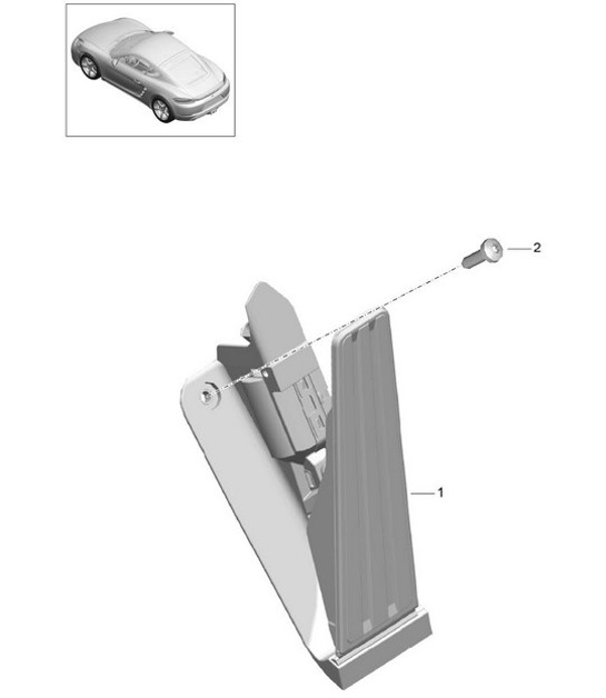 Diagram 704-000 Porsche Cayman 718C (982C) 2017>> Hand Lever System, Pedal Cluster 
