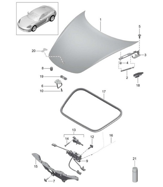 Diagram 803-000 Porsche Cayenne S V6 3.0L Ibrida 380 CV Carrozzeria
