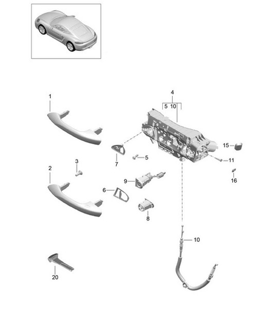 Diagram 804-020 Porsche Boxster 986/987/981 (1997-2016) Body