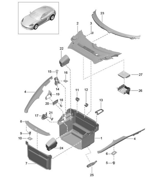 Diagram 807-000 Porsche 997 MKII GT2 RS 2011>>  车身