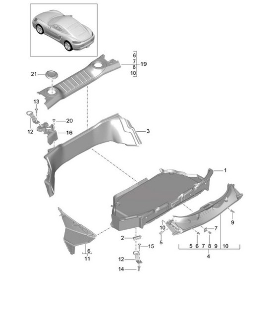 Diagram 807-005 Porsche Cayenne Turbo S E-Hybrid V8 4.0L 550Hp 