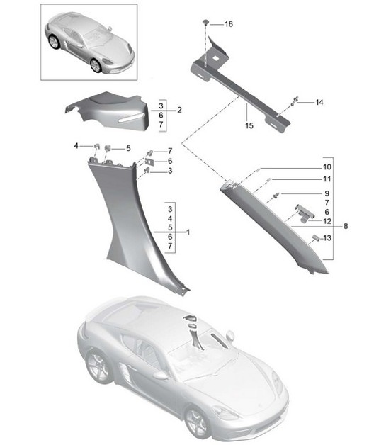 Diagram 807-020 Porsche Cayman 718 (982) 2017>> Carrocería