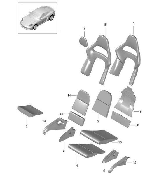 Diagram 817-062 Porsche Boxster 986/987/981 (1997-2016) Body