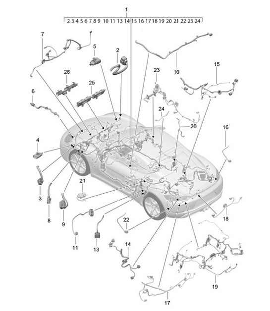 Diagram 902-010 Porsche 993 (911) C4S 1994-97 Electrical equipment