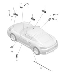 Innenleuchten / Türwarnleuchte / Fußraumleuchte / Gepäckraumleuchte / Handschuhfachleuchte / Außenspiegelleuchte 718C (982C) Cayman 2017&gt;&gt;