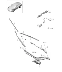 挡风玻璃雨刮系统，完整 / 雨量传感器 718C (982C) Cayman 2017>>