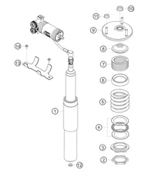Suspension strut rear competition 982 Cayman GT4 Clubsport 2019-2020
