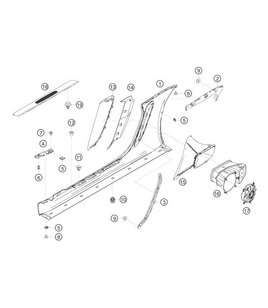 Diagram 8.8-12 Porsche Cayman 987C/981C (2005-2016) Carrozzeria
