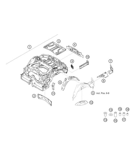 Diagram 8.8-04 Porsche Cayenne Turbo / Turbo S 4.8L 2007>> Body