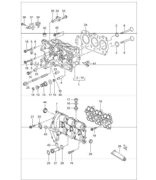 Diagram 103-00 Porsche 996 C2 3.4L 1997-08/01 Engine