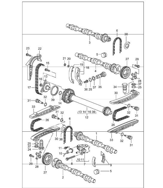 Diagram 103-10 Porsche 997 (911) MK2 2009-2012 Engine