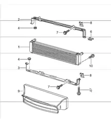 radiator centre 986 Boxster S 3.2L (M008) 2000 ONWARDS