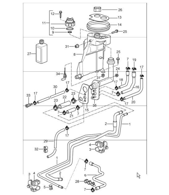 Diagram 105-20 Porsche Cayenne 9PA (955) 2003-2006 Engine