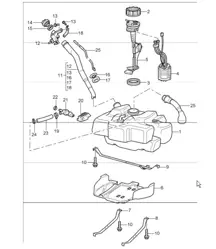 fuel tank 986 Boxster 1997-04