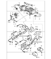 Abgasanlage für 986 Boxster M 96.21/22 2000-02 und 986 Boxster M 96.23/24 ab 2003 Abgasanlage für 986 Boxster M 96.21/22 2000-02 und 986 Boxster M 96.23/24 ab 2003