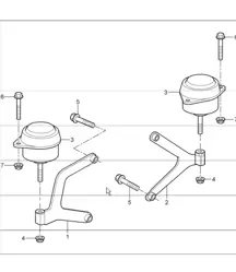 manual transmission: transmission suspension, threaded, joint engine 986 Boxster S G86.20 2000-04