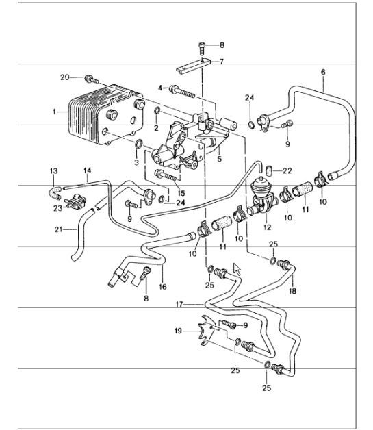 tiptronic: atf cooler, atf lines for 986 Boxster A86.00 1997-99, 986 Boxster A86.05 2000-04 and 986 Boxster S A86.20 2000-04