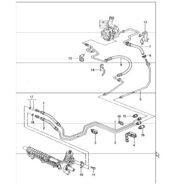 Diagram 403-01 Porsche Cayman 718 2.0L 手动档 (300Bhp) 前轴、转向 