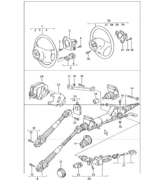 Diagram 403-05 Porsche Macan Turbo 3.6L V6 400马力 前轴、转向 