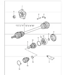 Antriebswelle und Radnabe für 986 Boxster BIS 2002