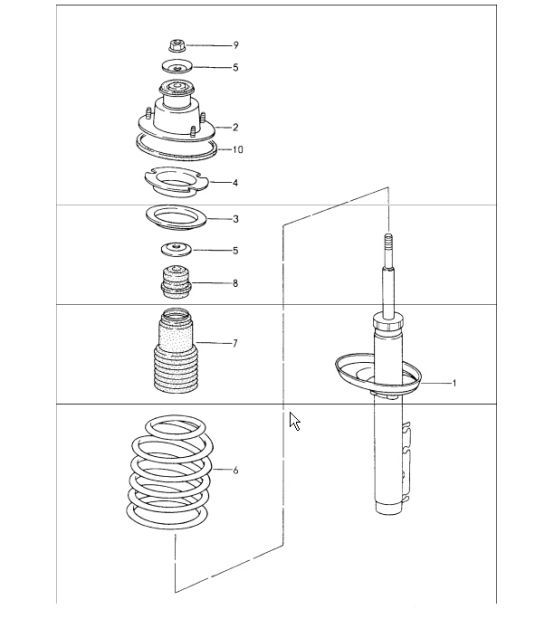 Diagram 502-00 Porsche Cayman 2.9L 987C MKII 2009-12 Eje posterior