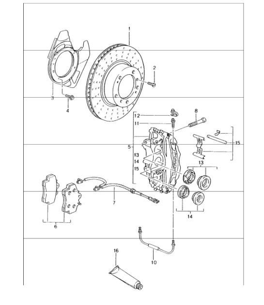 Diagram 602-00 Porsche Cayenne 9PA1 (957) 2007-2010 Wheels, Brakes