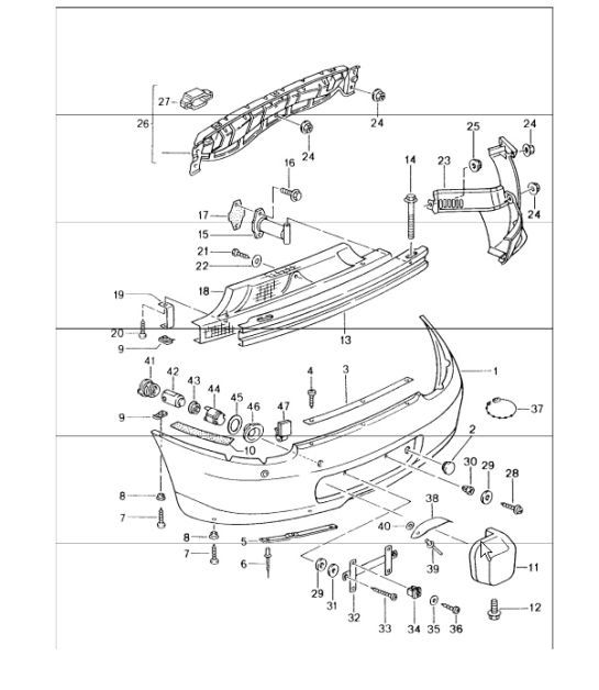 Diagram 802-05 Porsche Panamera Turbo S V8 4.8L  车身