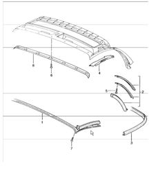 convertible top seal 986 Boxster 1997-04