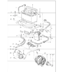 battery, power distributor, starter, generator 986 Boxster / Boxster S 1997-04