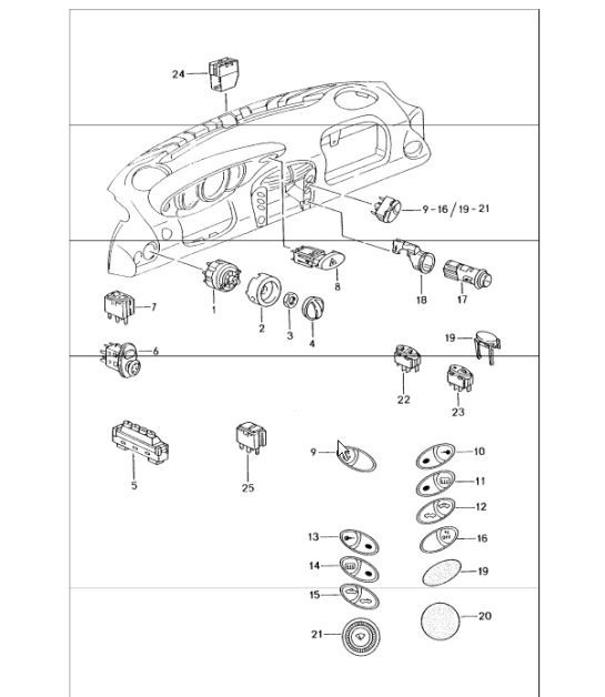 Diagram 903-05 Porsche Boxster 986/987/981 (1997-2016) Équipement électrique