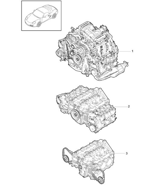 Diagram 101-000 Porsche 996 C2 3.4L 1997-08/01 引擎