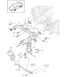 Montageträger / Wasserrohr (Modell: A120, A121) 987.2 Boxster / Boxster S 2009-12