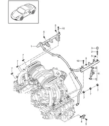 Tuyau de récupération de carburant (Modèle : A120) 987.2 Boxster 2.9L 2009-12