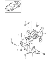 Engine suspension (Model: A120,A121) 987.2 Boxster / Boxster S 2009-12