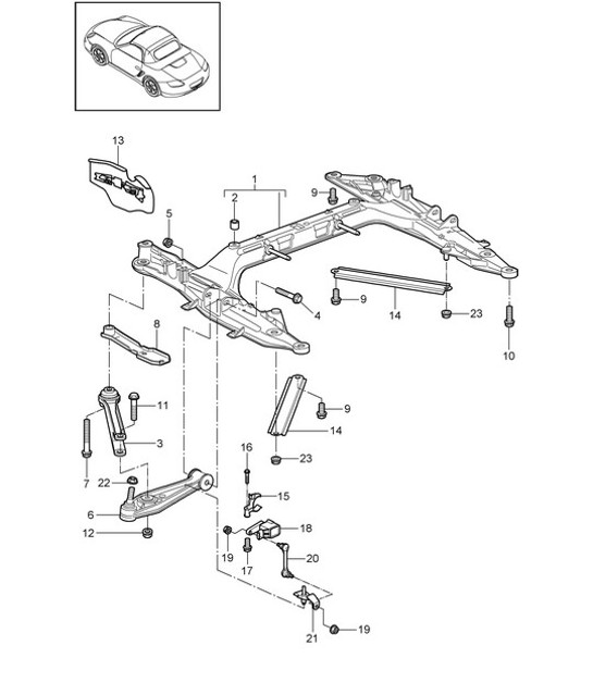 Diagram 401-000 Porsche 993 (911) C2 1994-97 Eje delantero, dirección 