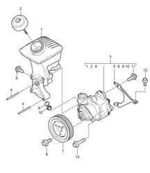 Dirección asistida / Bomba de dirección asistida / contenedor 987.2 Boxster / Boxster S 2009-12