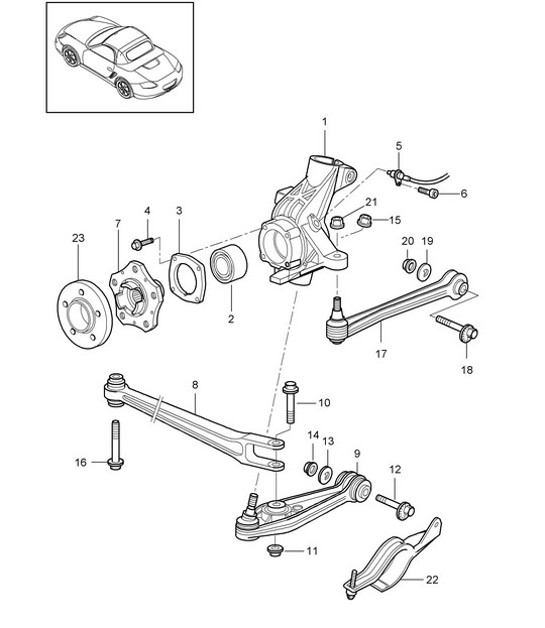 Diagram 501-000 Porsche Boxster 986/987/981 (1997-2016) Rear Axle