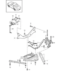 Rear axle / Side part / Carrier 987.2 Boxster / Boxster S 2009-12