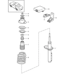 Schokdempers / Schroefveer 987.2 Boxster / Boxster S 2009-12