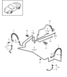 Bremsleitung / Unterboden / Hinterachse / Unterdruckleitung 987.2 Boxster / Boxster S 2009-12