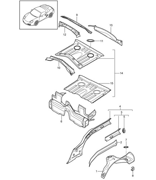 Diagram 801-035 Porsche 卡宴 3.2L V6 2003 年>>  车身