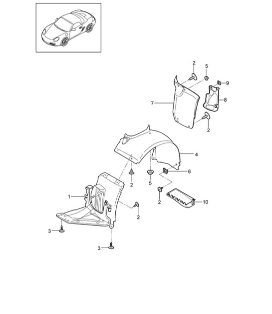 Diagram 801-075 Porsche 996 C4 3.4L 1997-08/01  车身
