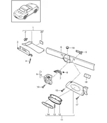 Windschutzscheibenrahmen / Sonnenblenden 987.2 Boxster / Boxster S 2009-12