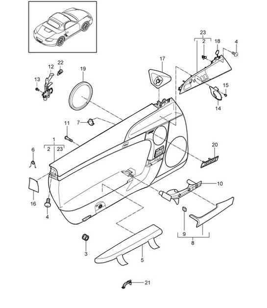 Diagram 807-010 Porsche 996 (911) (1997-2005) Body