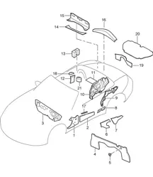 Carrosserie / Insonorisation 987.2 Boxster / Boxster S 2009-12