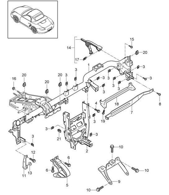 Diagram 809-004 Porsche Cayenne MK1 (955) 2003-2006 Carrozzeria