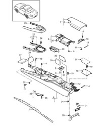Middenconsole - ACHTER - 987.2 Boxster / Boxster S 2009-12